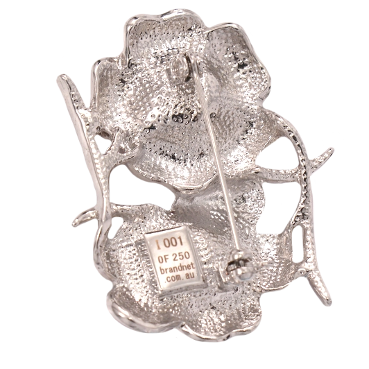 Back of Rose Quartz Stone Poppy Brooch